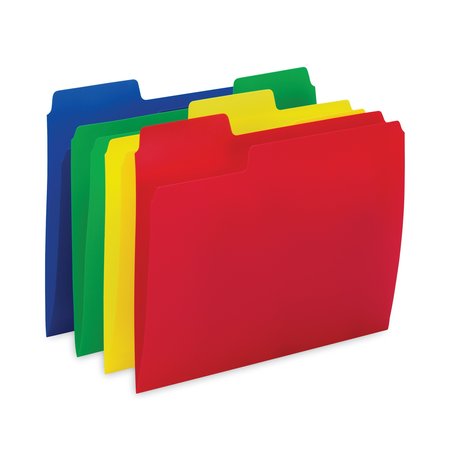 Smead SuperTab Top Tab File Folders, 1/3-Cut Tabs: Assorted, Letter, 0.75" Expansion, Polypropylene, 12PK 10516